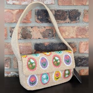 NWT! America & Beyond Easter Egg Blooming Flowers Beaded Bag Purse Viral TikTok